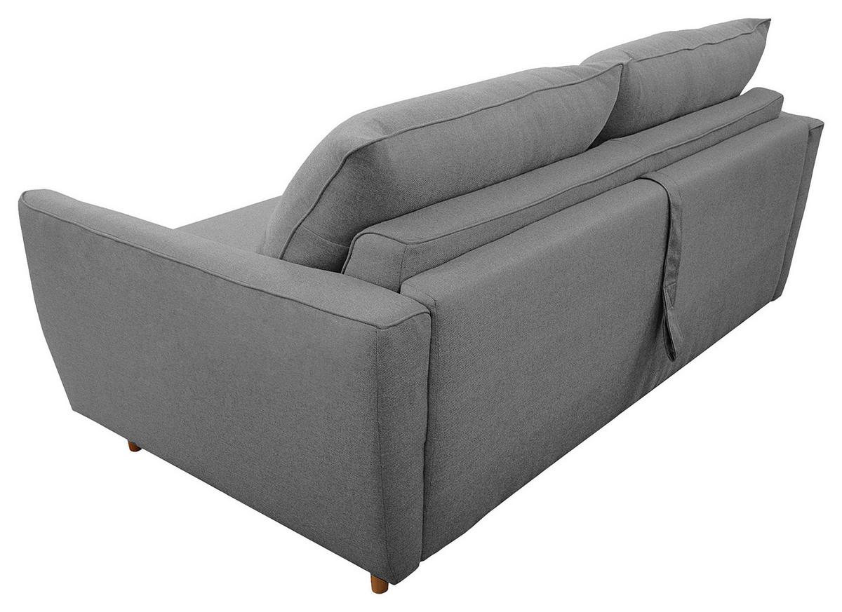 Schlafsofa Winter Dunkelgrau B: 195 cm - Dunkelgrau/Buchefarben, Design, Textil (195/90/102cm) - Livetastic