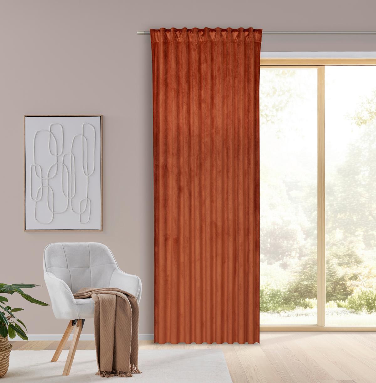HOTOVÝ ZÁVĚS BIANCA - tmavě oranžová, Konvenční, textil (140/245cm) - Modern Living