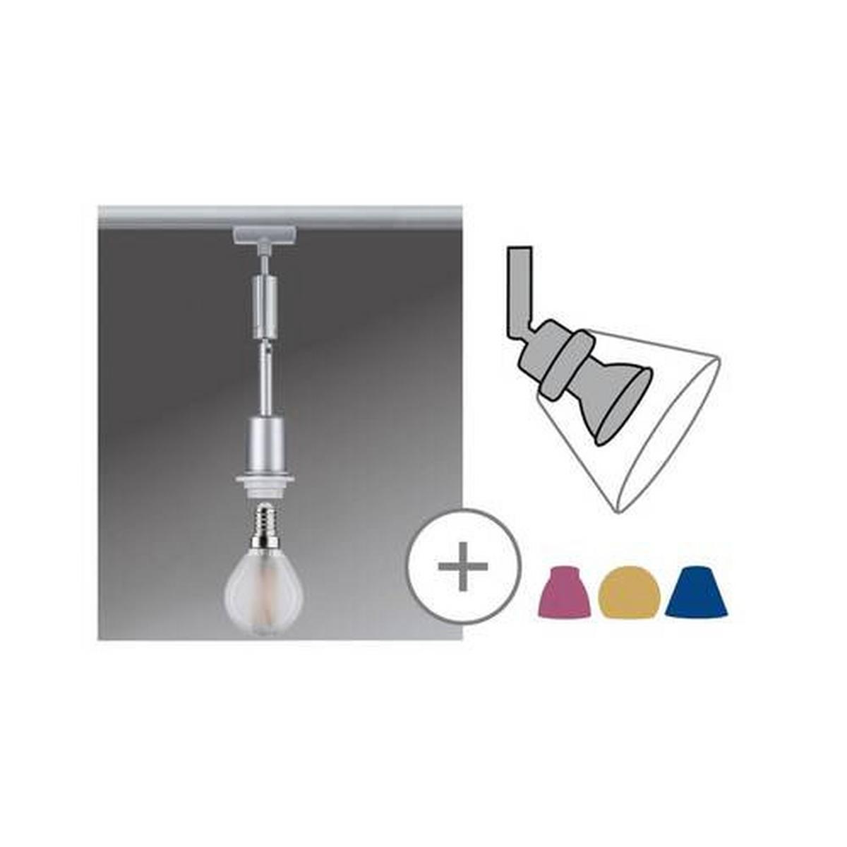 Schienensystem Urail Pendel 96969 In Chromfarben, dimmbar - Chromfarben, Basics, Kunststoff/Metall (4,4/135cm) - Paulmann