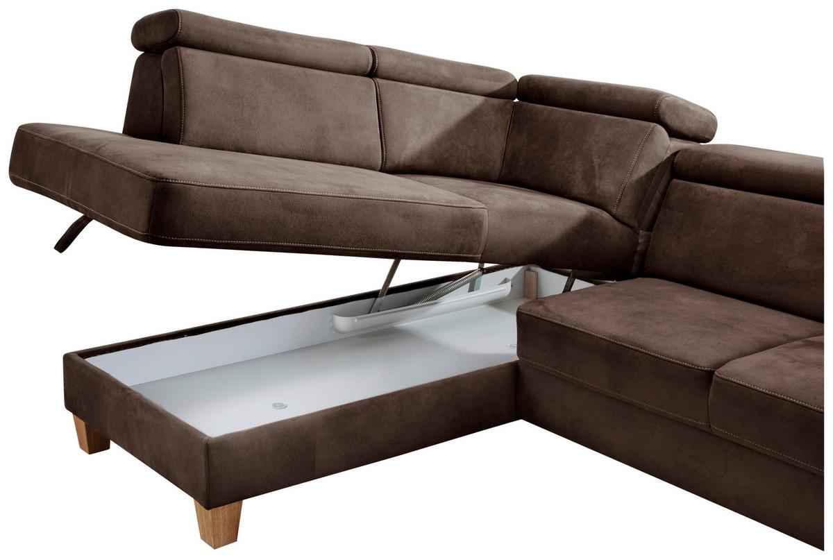 Ecksofa Arngast mokka mit Bettkasten, 194x245 cm - Eichefarben/Beige, KONVENTIONELL, Textil (194/245cm) - Sit & More