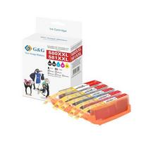 G&G Tintenpatronen PGI-580XXL 5-Er Set - Schwarz, Basics, Kunststoff