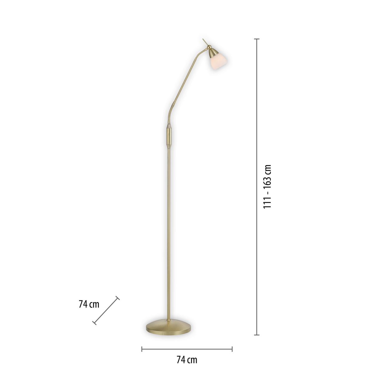 LED-Stehleuchte 400-60 Pino - Messingfarben, Basics, Glas/Metall (74/74/163cm) - Paul Neuhaus