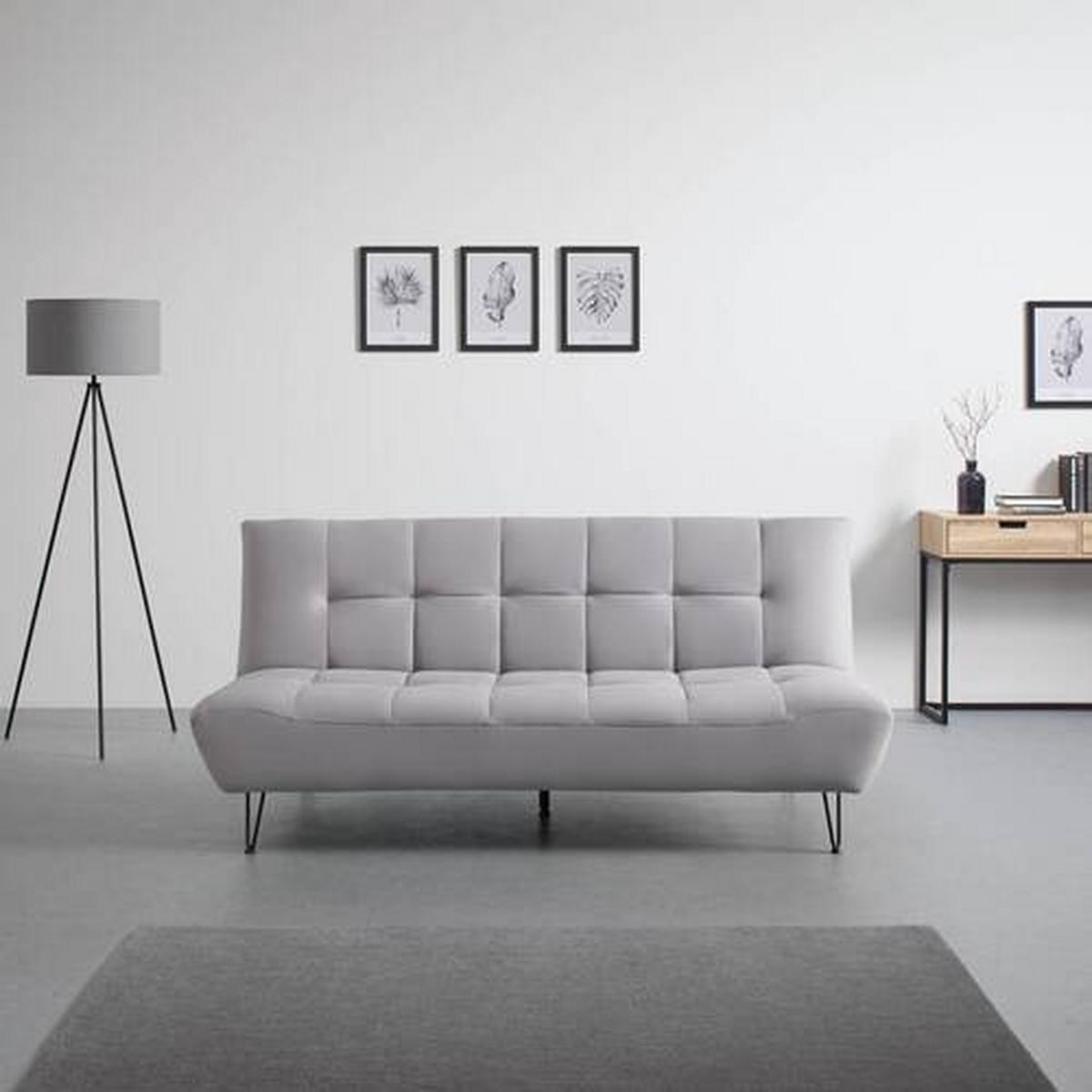 Rozkládací pohovka GELI šedá - černá/světle šedá, Moderní, kov/dřevo (192/88/97cm) - P & B