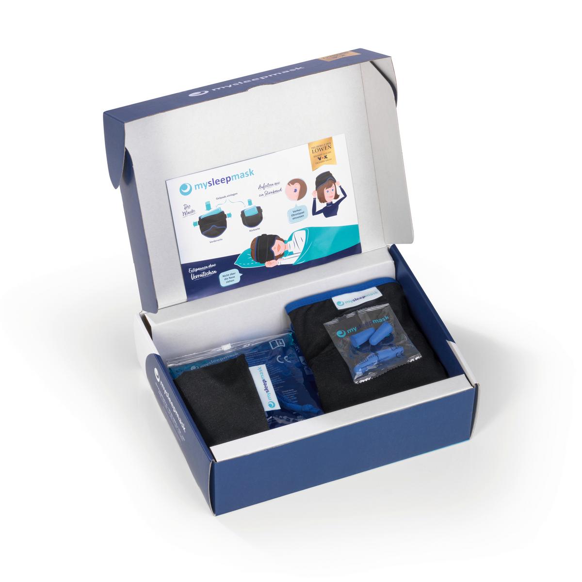 Schlafmaske Mysleepmask S/m Schwarz/blau - Blau/Schwarz, Basics, Textil (26,5/19/1cm)