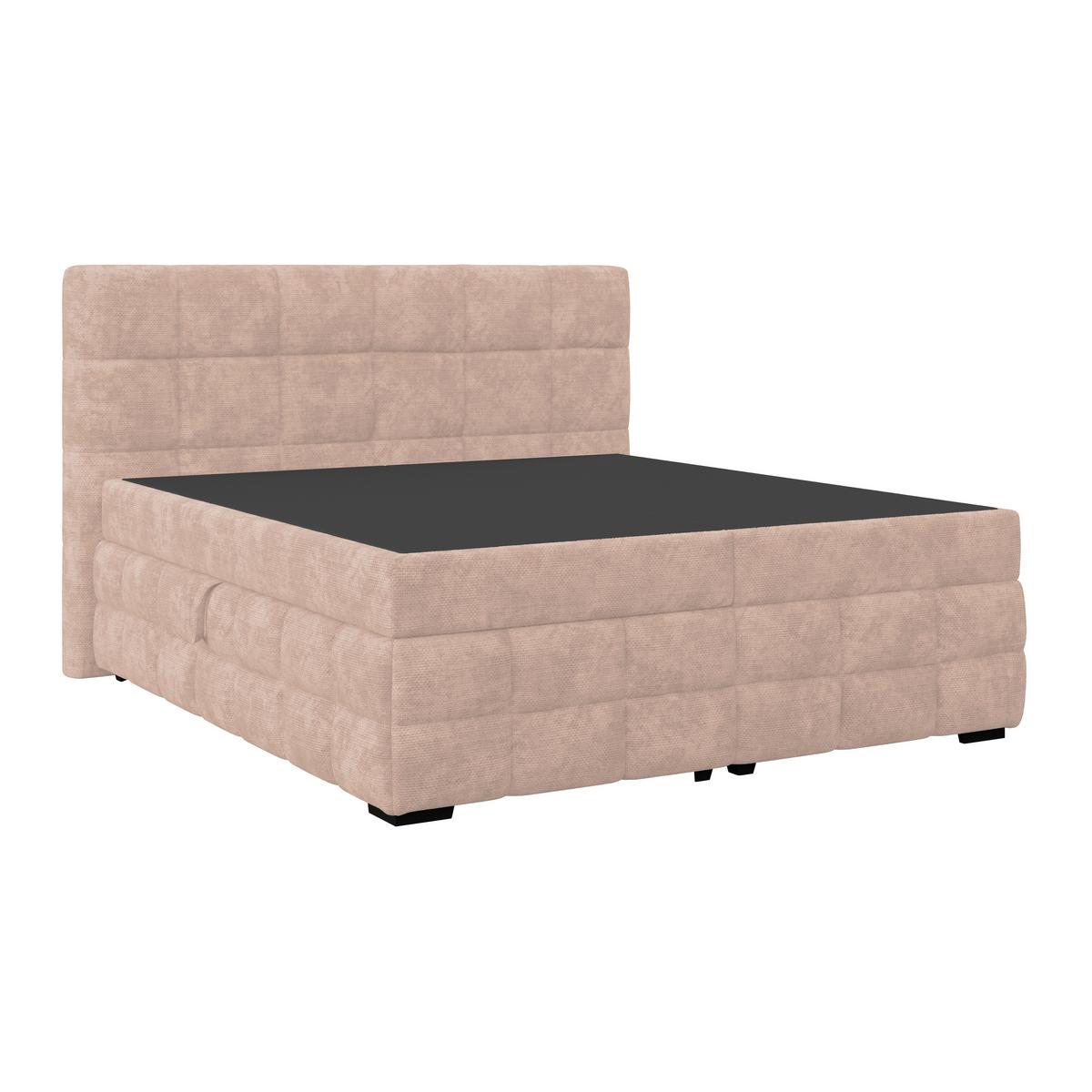 Čalouněná postel VEGA 180x200 cm, krémová - černá/béžová, Trend, dřevo/textil (180/200cm)