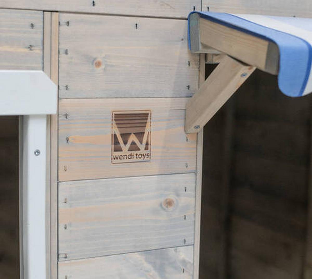 Spielhaus Delfin Blau/naturfarben, B: 120 Cm - Blau/Naturfarben, KONVENTIONELL, Holz (120/155/120cm)