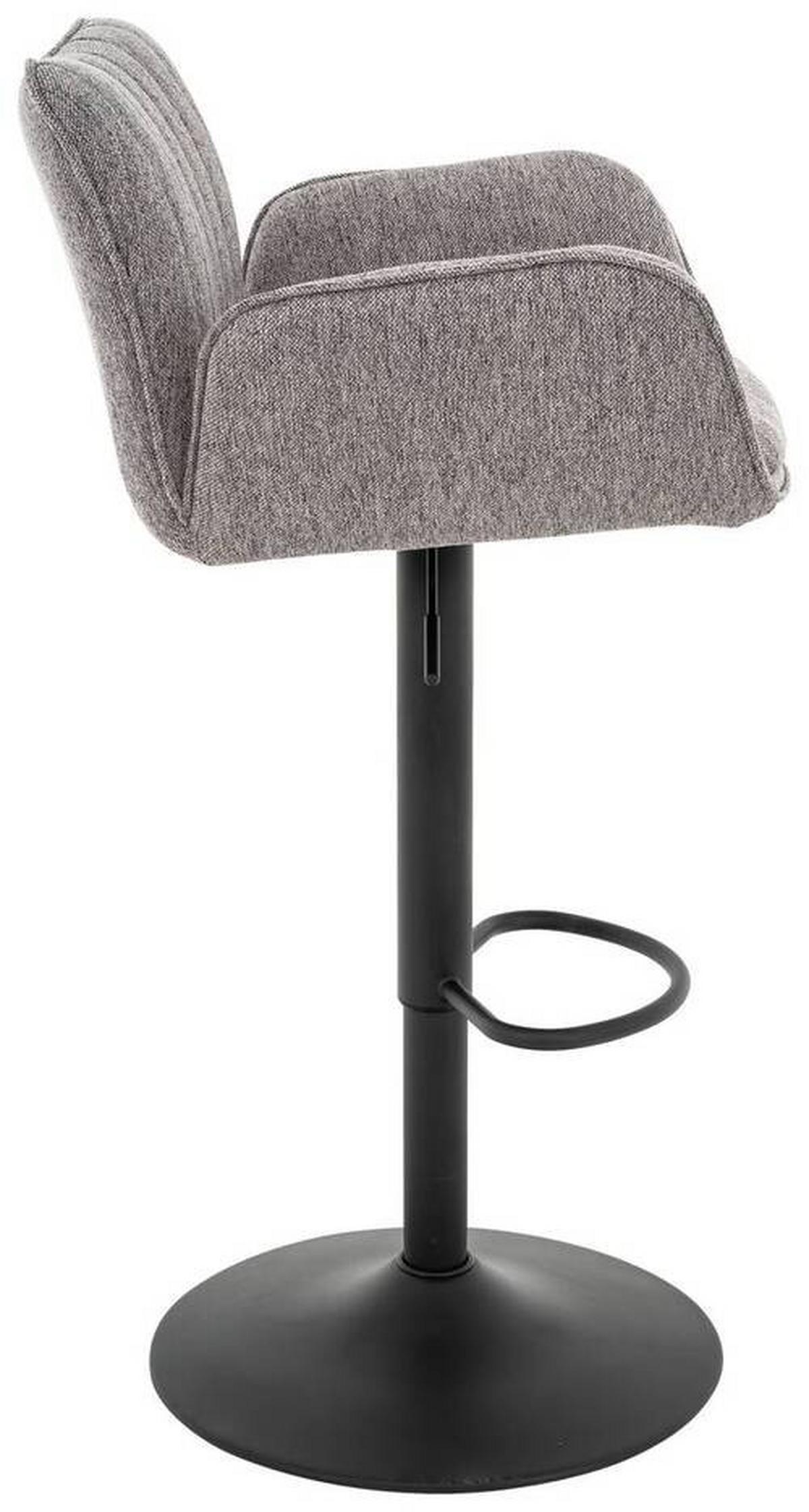 Barhocker Oslo - Schwarz/Grau, MODERN, Textil/Metall (59/111/53cm)