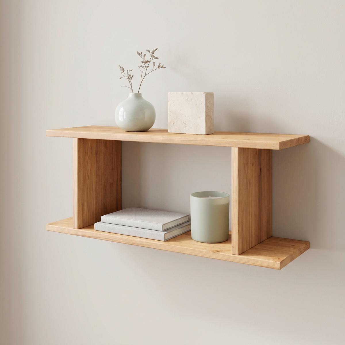 Nástenný regál SIROLA Farba: dub medový š: 80 cm - dub medový, Design, kompozitné drevo (80/28/19,7cm) - MID.YOU