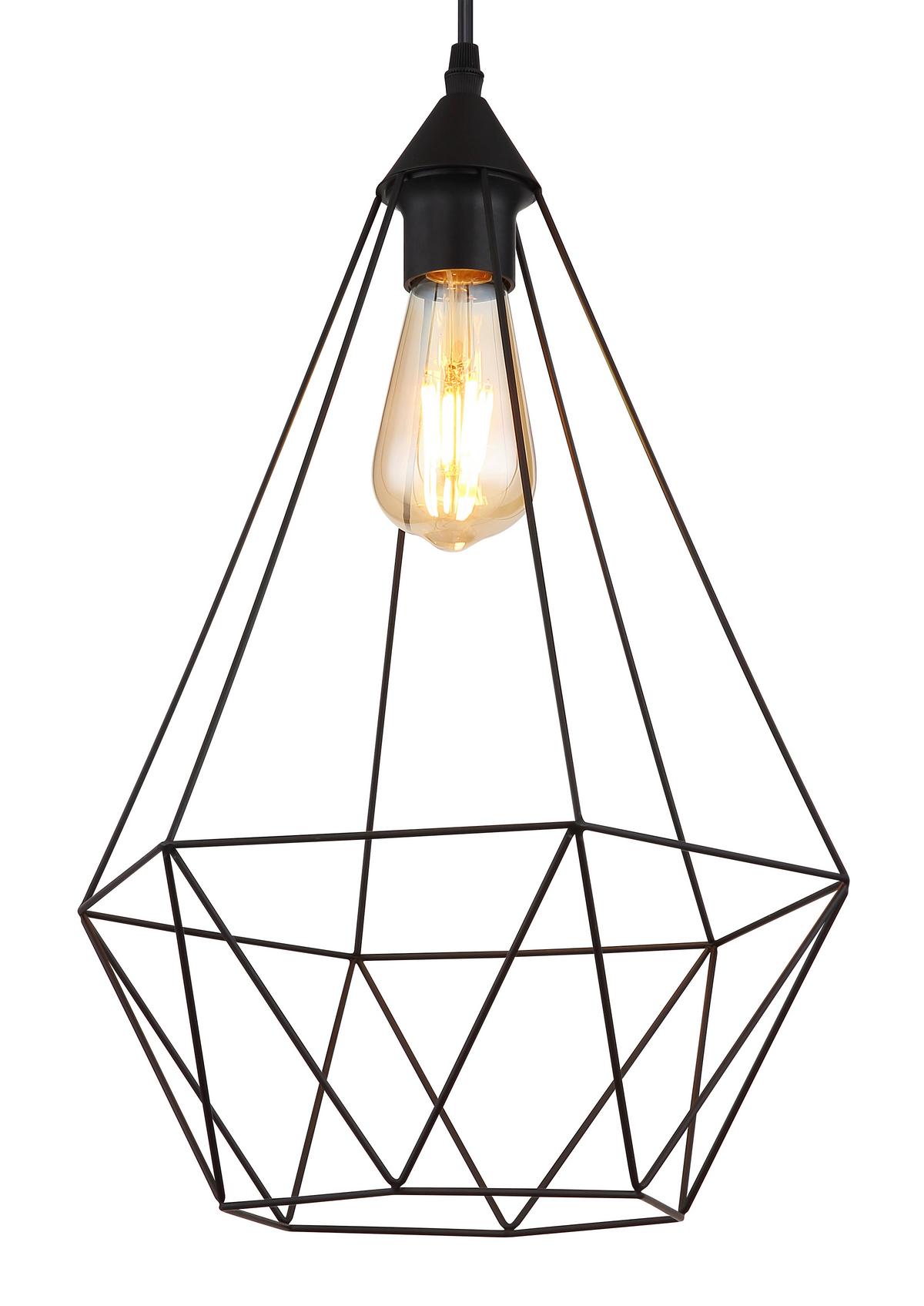 Hängeleuchte 15745h1 - Schwarz, Design, Textil/Metall (30/120cm) - Globo