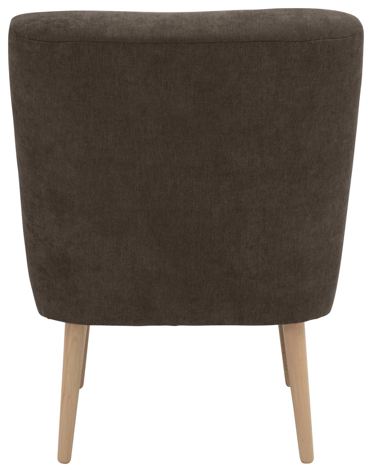 Sessel Fiona - Dunkelbraun/Buchefarben, Design, Textil (58/78/68cm) - Max Winzer