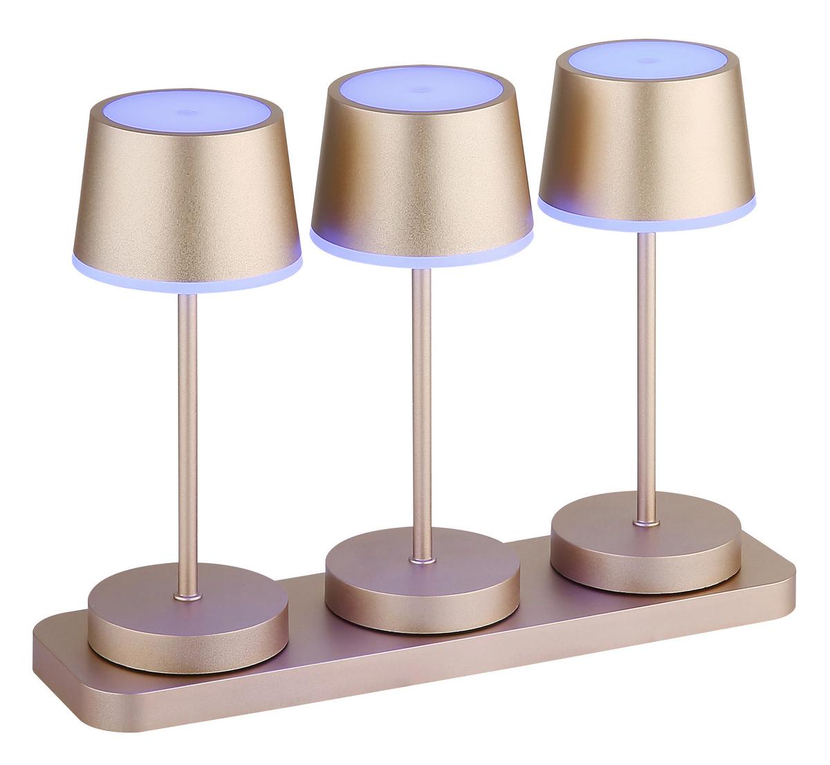 Tischleuchte, Opal/Champagner Kunststoff, 230V - Champagner/Opal, Design, Kunststoff/Metall (8,3/20cm) - Globo