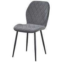 Vierfußstuhl Zoe Samt dunkelgrau, B: 58cm - Dunkelgrau/Schwarz, Trend, Textil/Metall (58/85/47cm)