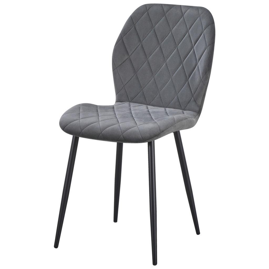 Vierfußstuhl Zoe Samt dunkelgrau, B: 58cm