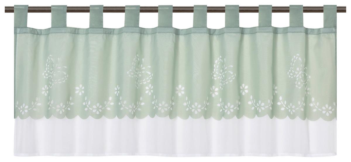 Vitrázsfüggöny Paula Kb. 145/50cm - zöld, Romantik / Landhaus, textil (145/50cm) - James Wood