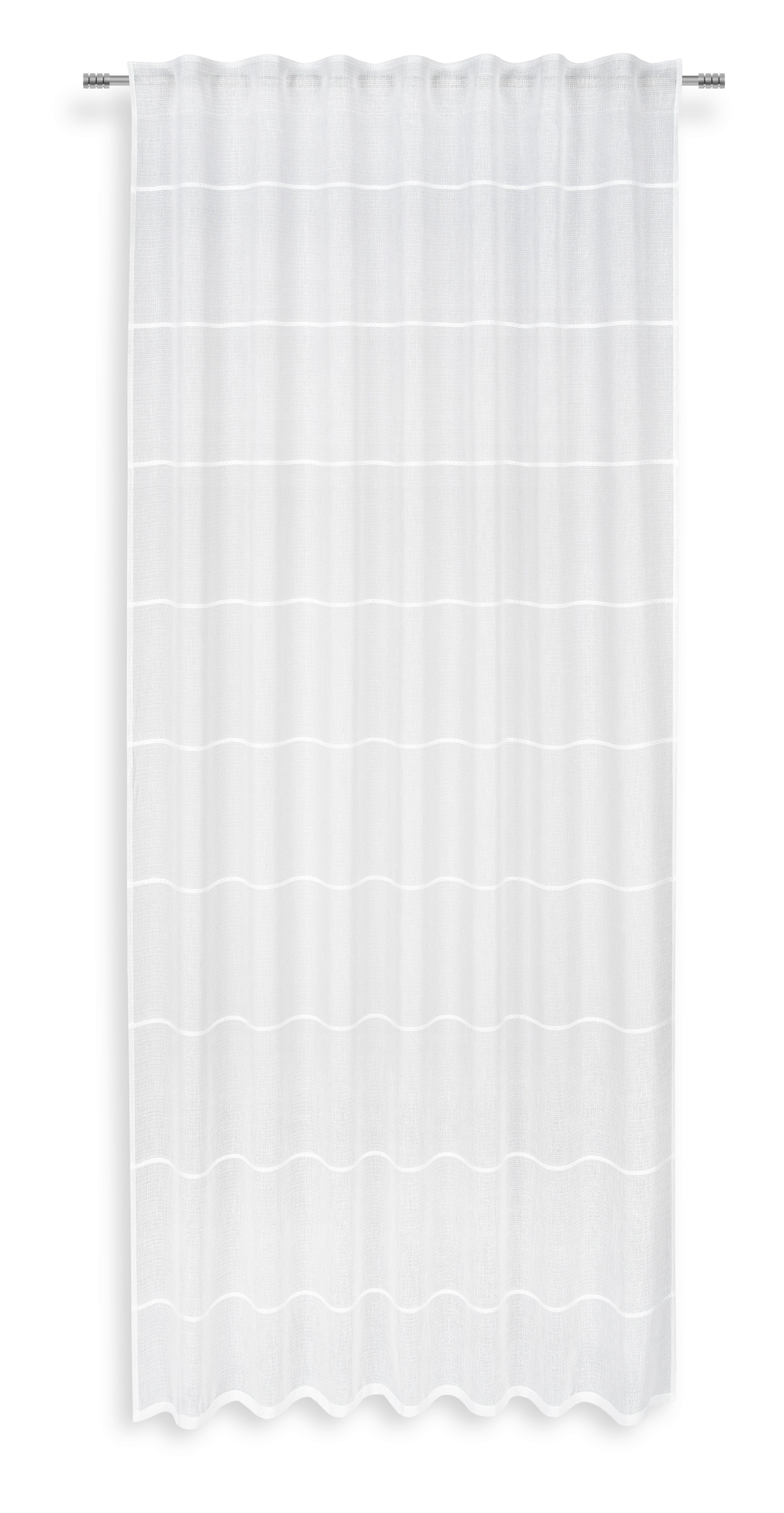 Készfüggöny Esra - Fehér, modern, Textil (140/245cm) - Luca Bessoni