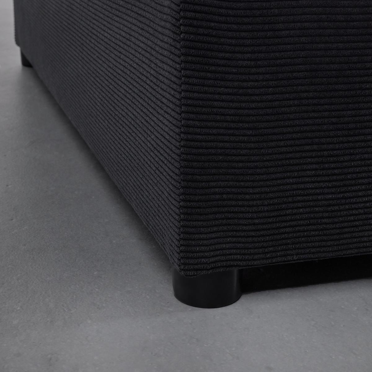 Pohovka ELEA černá - černá/tmavě šedá, Moderní, dřevo/textil (90/100/210cm)
