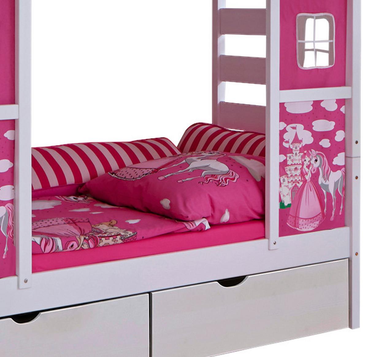Postel ve tvaru domečku LIO závěs růžový - pink, Moderní, dřevo (90/200cm) - MID.YOU