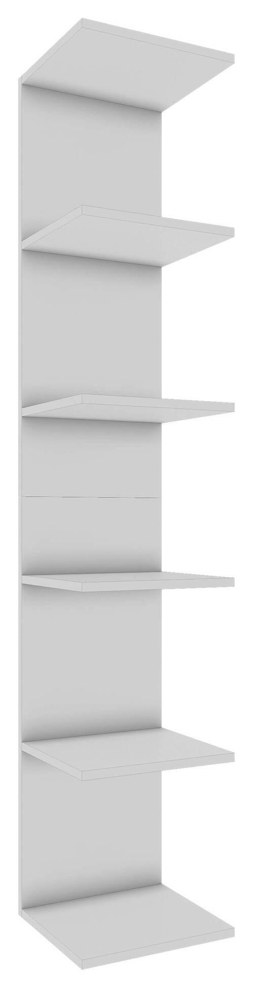 Regál Lazas š: 35 cm, biely - biela, Modern, kompozitné drevo (35/180/30cm) - MID.YOU