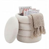 Taburet, š: 40 cm - krémová, Design, textil (40/45/40cm) - Livetastic