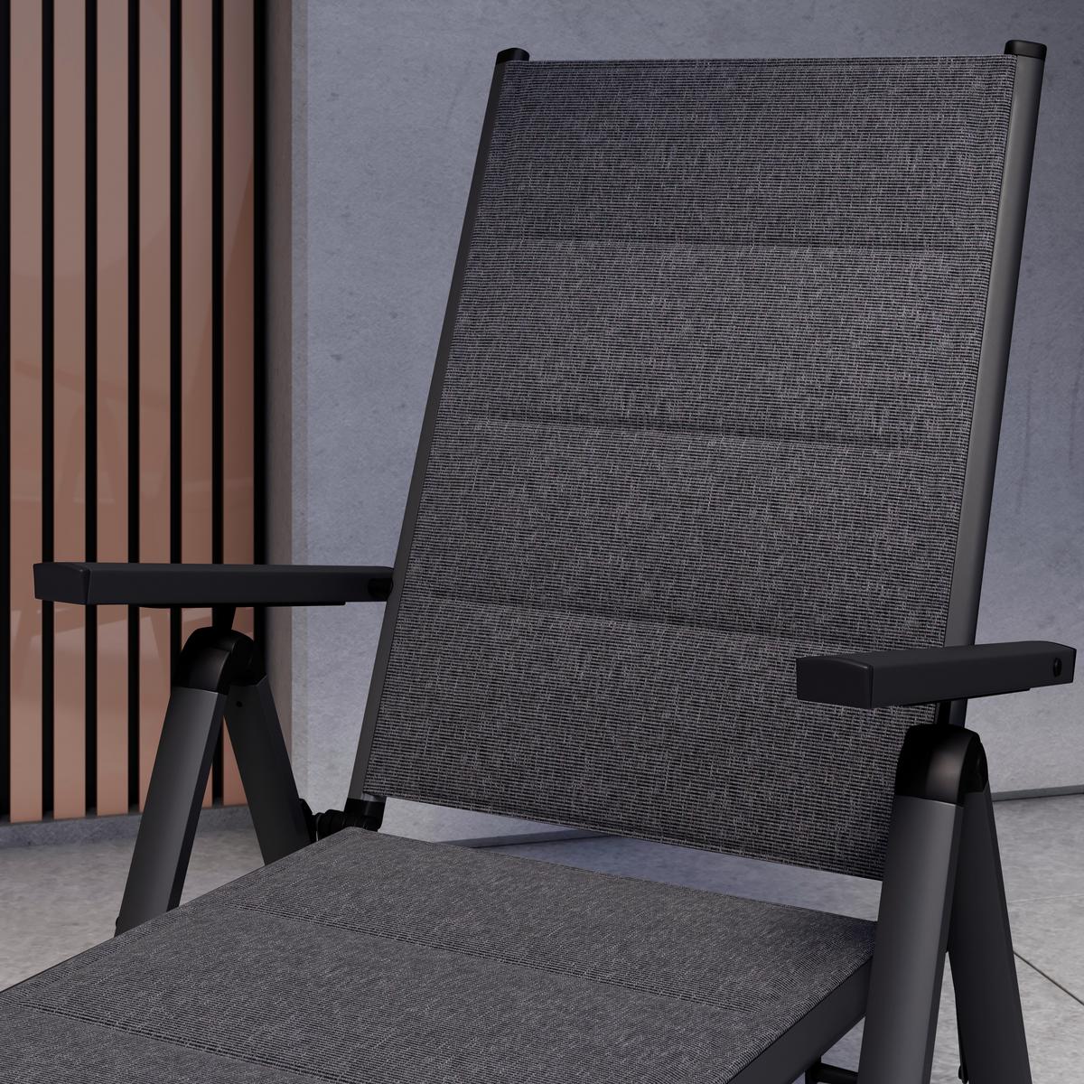 ZAHRADNÍ LEHÁTKO WERNER - šedá, Basics, kov/textil (70/103/140cm) - Mömax