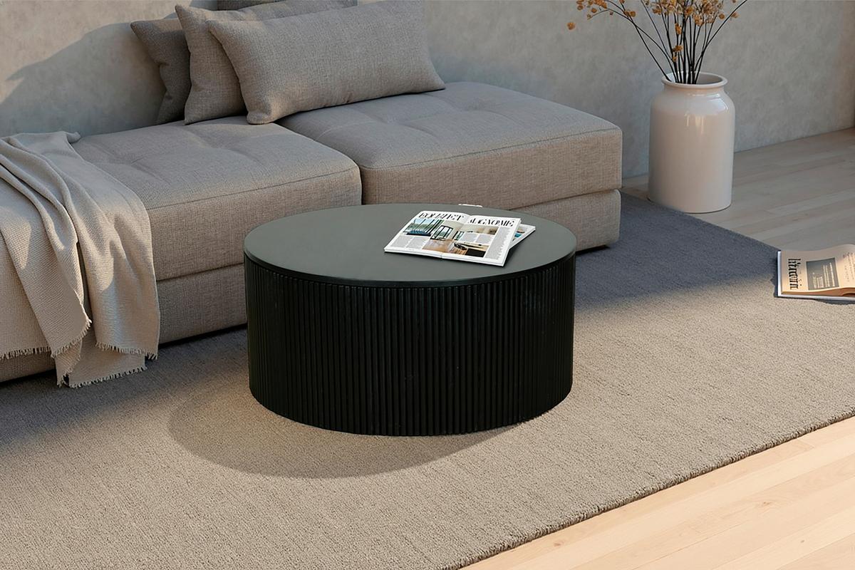 Couchtisch Owen Schwarz D: 80 cm - Schwarz, Design, Holz (80/36/80cm) - MID.YOU