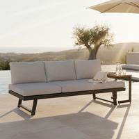 Záhradní lavice LOAN - šedá/tmavě šedá, Moderní, kov/dřevo (210/84/78cm) - Bessagi Garden