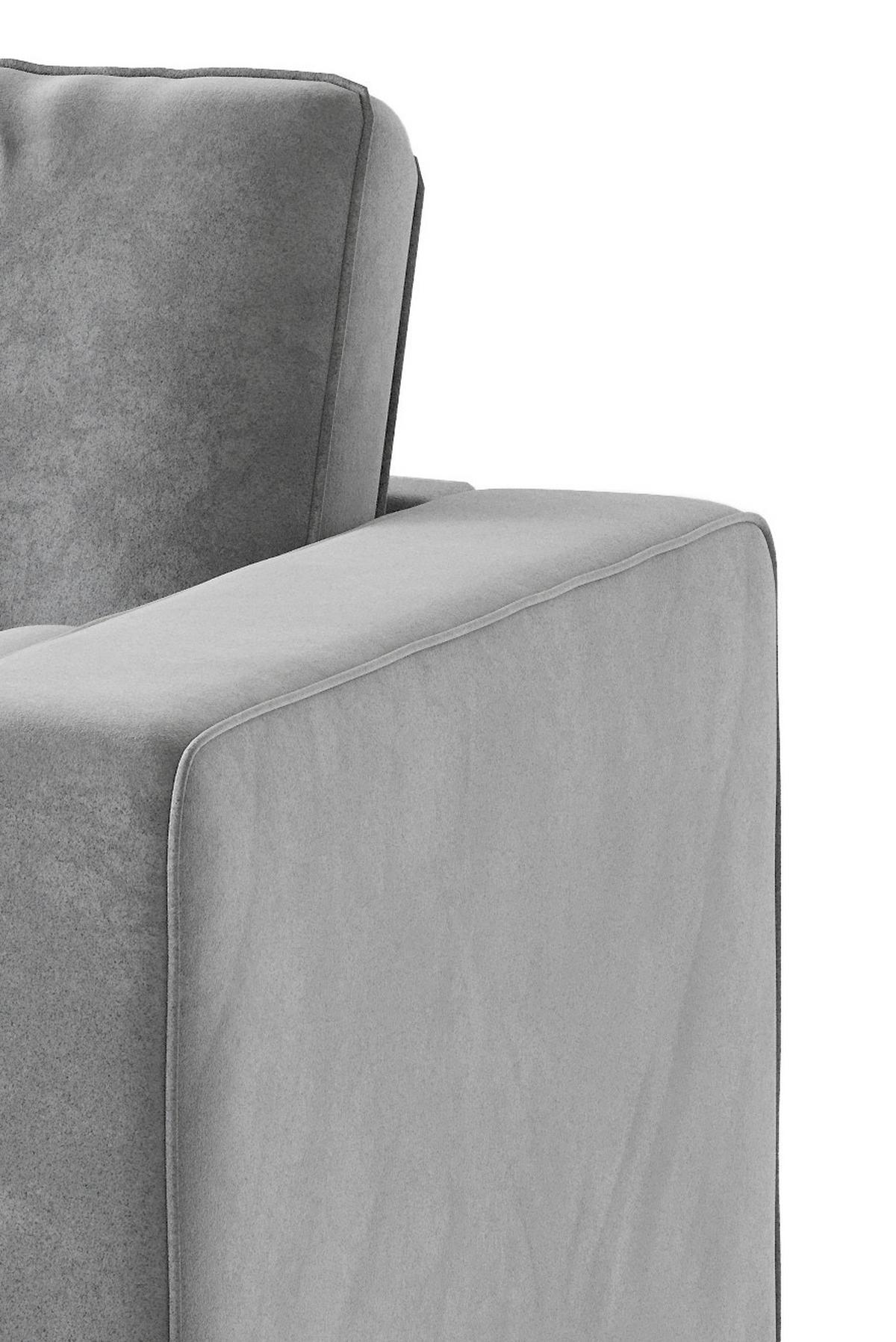 Ecksofa Scott - Edelstahlfarben/Anthrazit, Design, Textil (259/205cm) - Livetastic