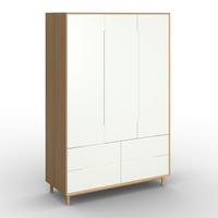 Šatníková skriňa MARLO š. cca 148 cm, dekor biela/dub - biela/farba duba, Modern, drevo/kompozitné drevo (148/223/60cm) - Bessagi Home