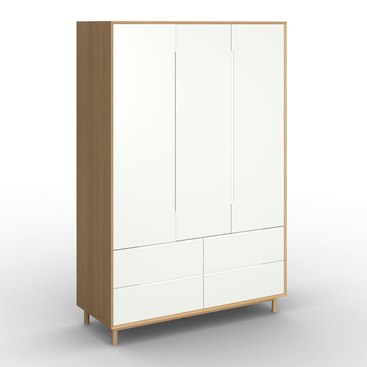 Šatníková skriňa MARLO š. cca 148 cm, dekor biela/dub - biela/farba duba, Modern, drevo/kompozitné drevo (148/223/60cm) - Bessagi Home