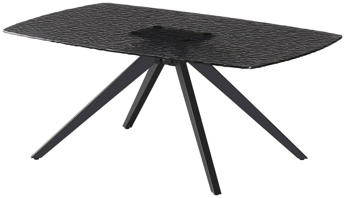 Dohányzóasztal Marino - fekete/szürke, Modern, üveg/fém (110/45/70cm)