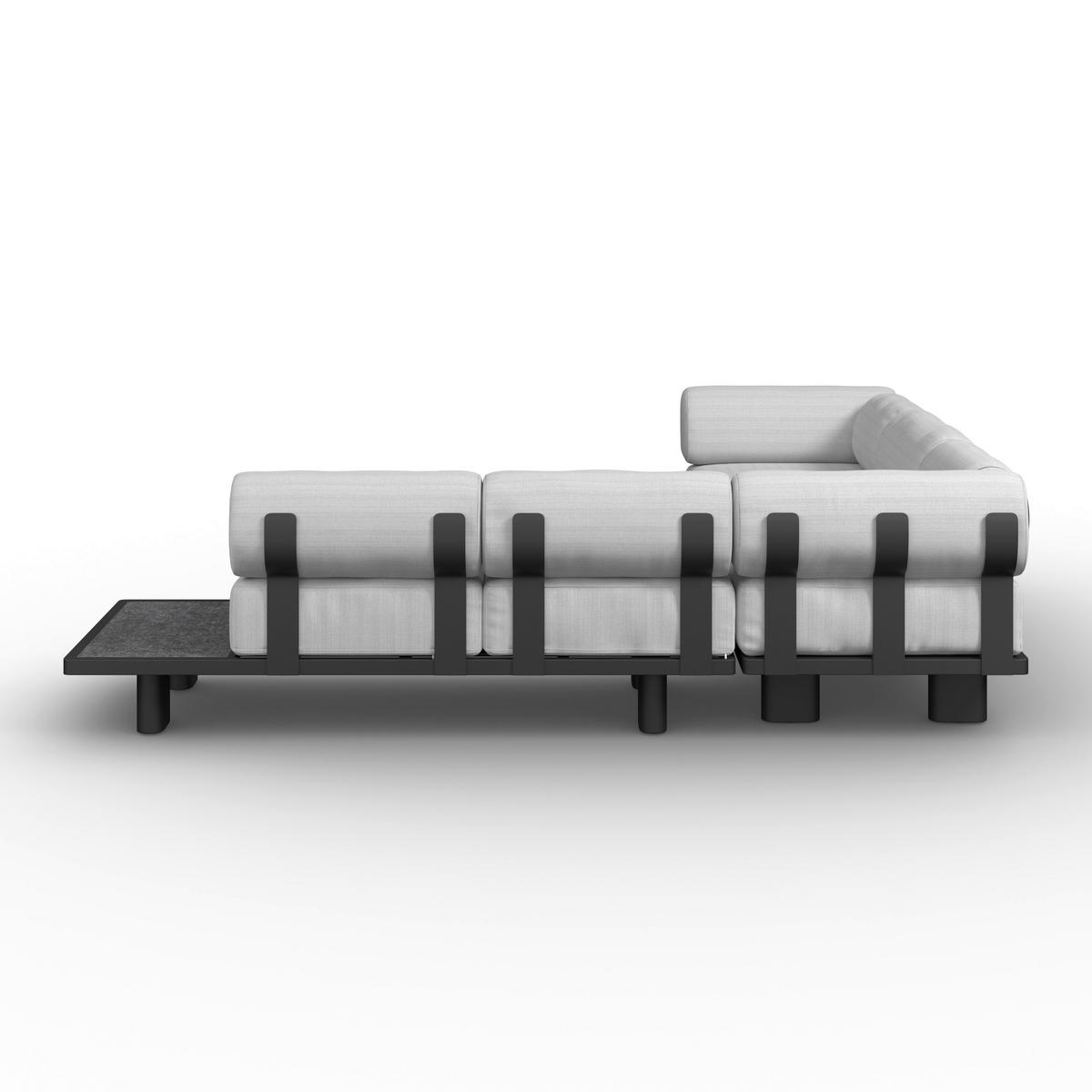 TERASOVÁ SEDACIA SÚPRAVA LUMEA - sivá/svetlosivá, Modern, kov/textil - Bessagi Garden