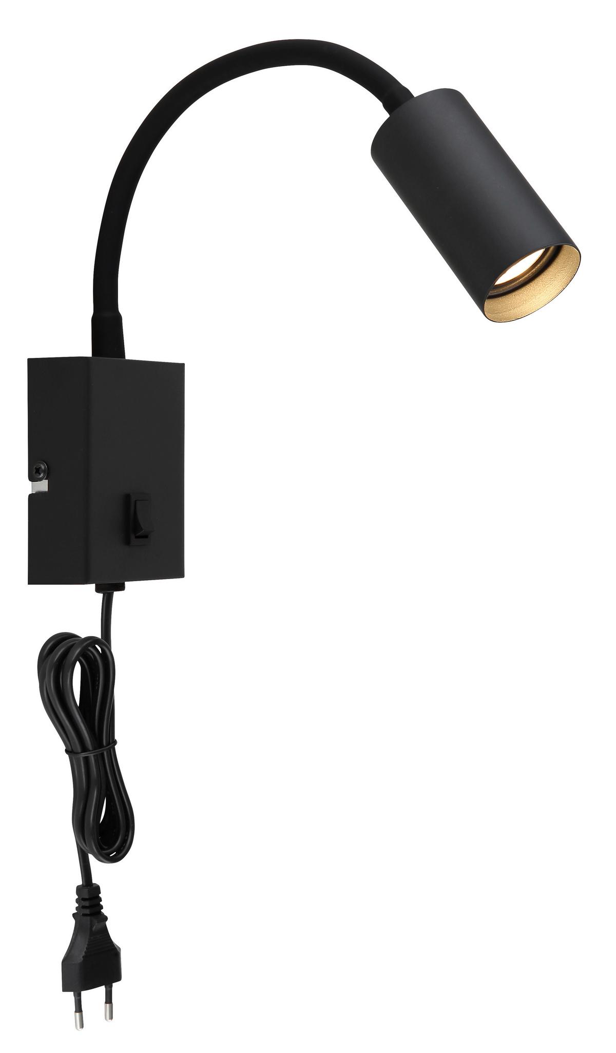 LED-Wandleuchte 3000k, 6w - Schwarzchrom/Schwarz, Design, Kunststoff/Metall (13/35,5cm) - Globo