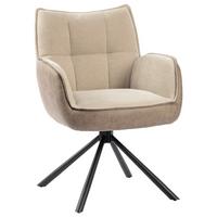 Armlehnstuhl Verona Beige B: 60 cm - Beige/Schwarz, MODERN, Textil/Metall (60/87/63cm) - MID.YOU