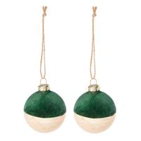 Sada Vianočných Gulí Natalya -Paz- - zelená, kov/textil (6cm) - Modern Living