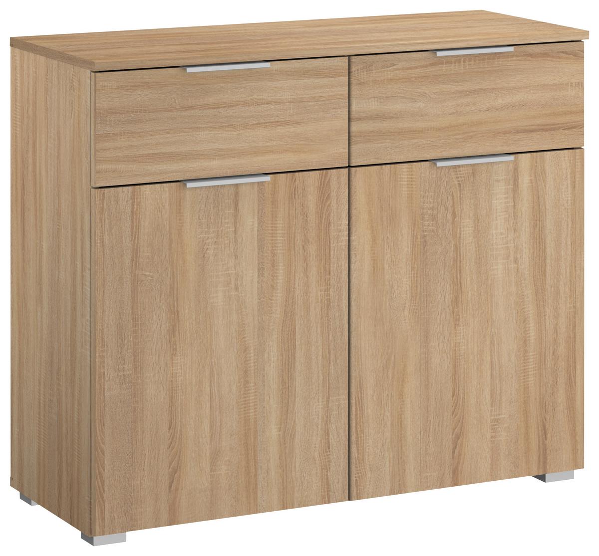 Kommode Alabama, Sonoma Eiche B: 80 Cm - Alufarben/Sonoma Eiche, MODERN, Holzwerkstoff (80/81/42cm) - Rauch Möbel