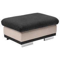 Hocker Seaside Schwarz/Sandfarben H: 47 cm - Sandfarben/Chromfarben, KONVENTIONELL, Textil (97/47/67cm) - MID.YOU