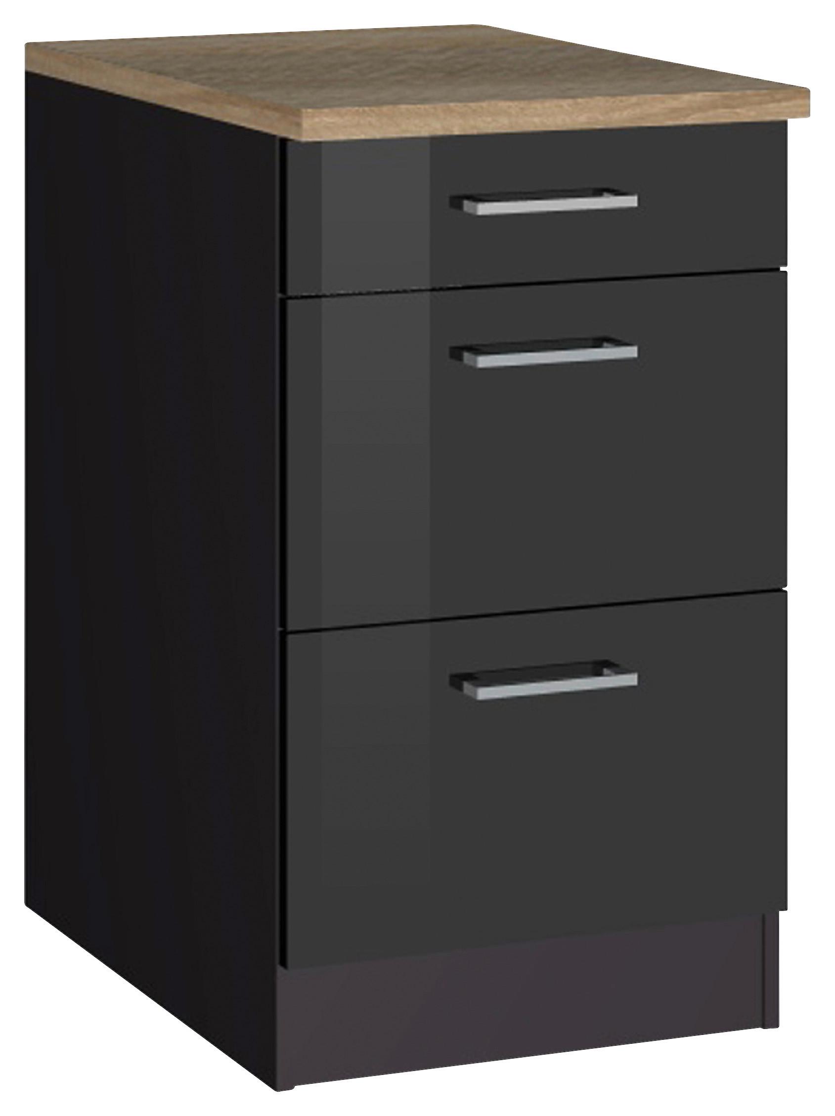 Schubkastenunterschrank Mailand Graphitfarben B: 50 cm - Graphitfarben/Sonoma Eiche, MODERN, Holzwerkstoff (50/85/60cm) - Held