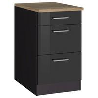 Schubkastenunterschrank Mailand Graphitfarben B: 50 cm - Graphitfarben/Sonoma Eiche, MODERN, Holzwerkstoff (50/85/60cm) - Held