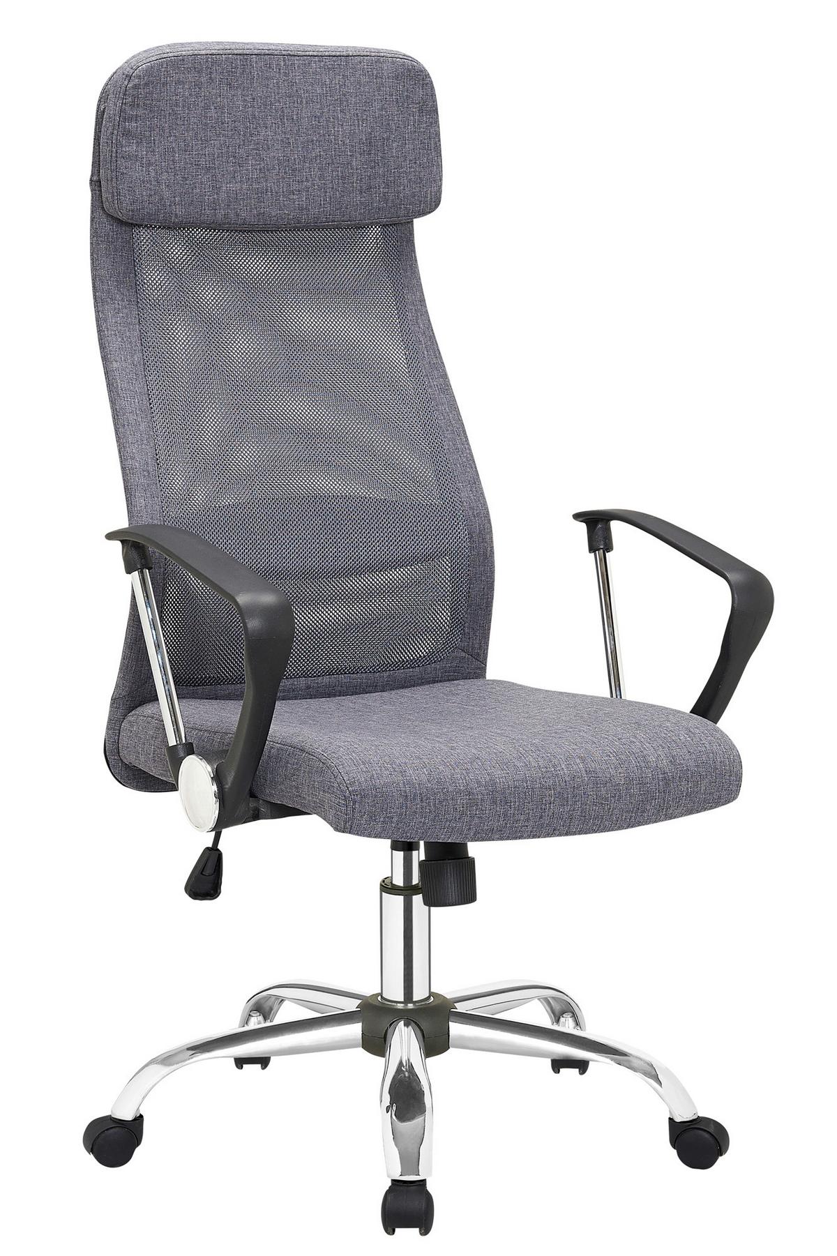 Drehstuhl Grau/Silberfarben B: 62cm - Silberfarben/Schwarz, MODERN, Kunststoff/Textil (62/118/60cm) - Livetastic