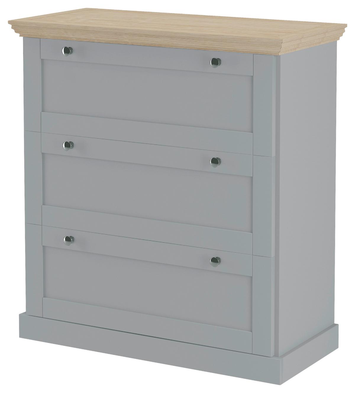 Kommode Binz Grau/Eichefarben 75 cm - Eichefarben/Grau, Design, Holzwerkstoff (75/80/35cm) - MID.YOU