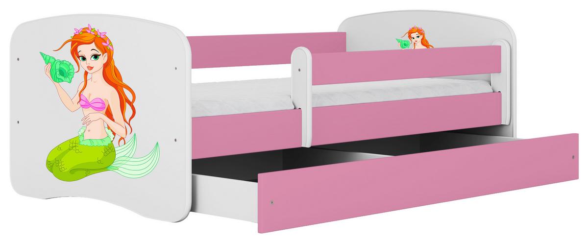 Kinder-/Juniorbett Babydreams inkl. Matratze 80x160 - Pink/Birkefarben, MODERN, Holz/Holzwerkstoff (80/160cm) - MID.YOU