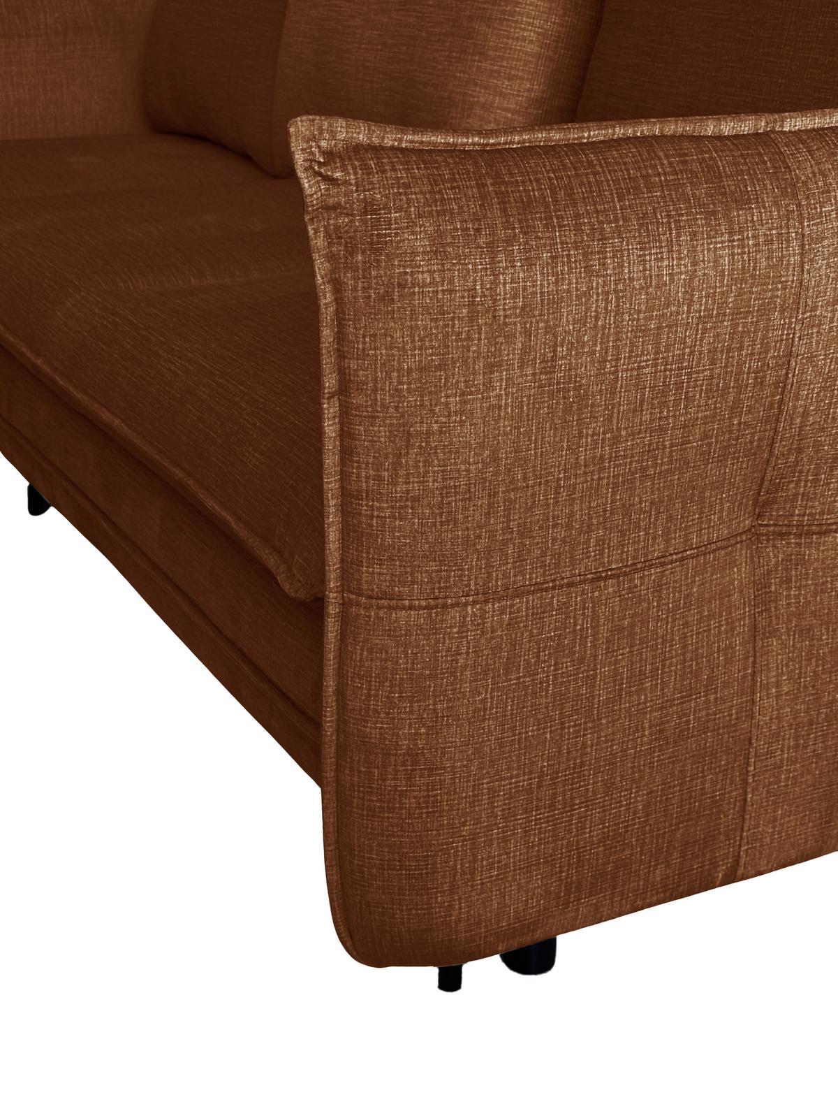Ecksofa Melody - Rostfarben/Schwarz, Design, Textil (170/235cm) - MID.YOU