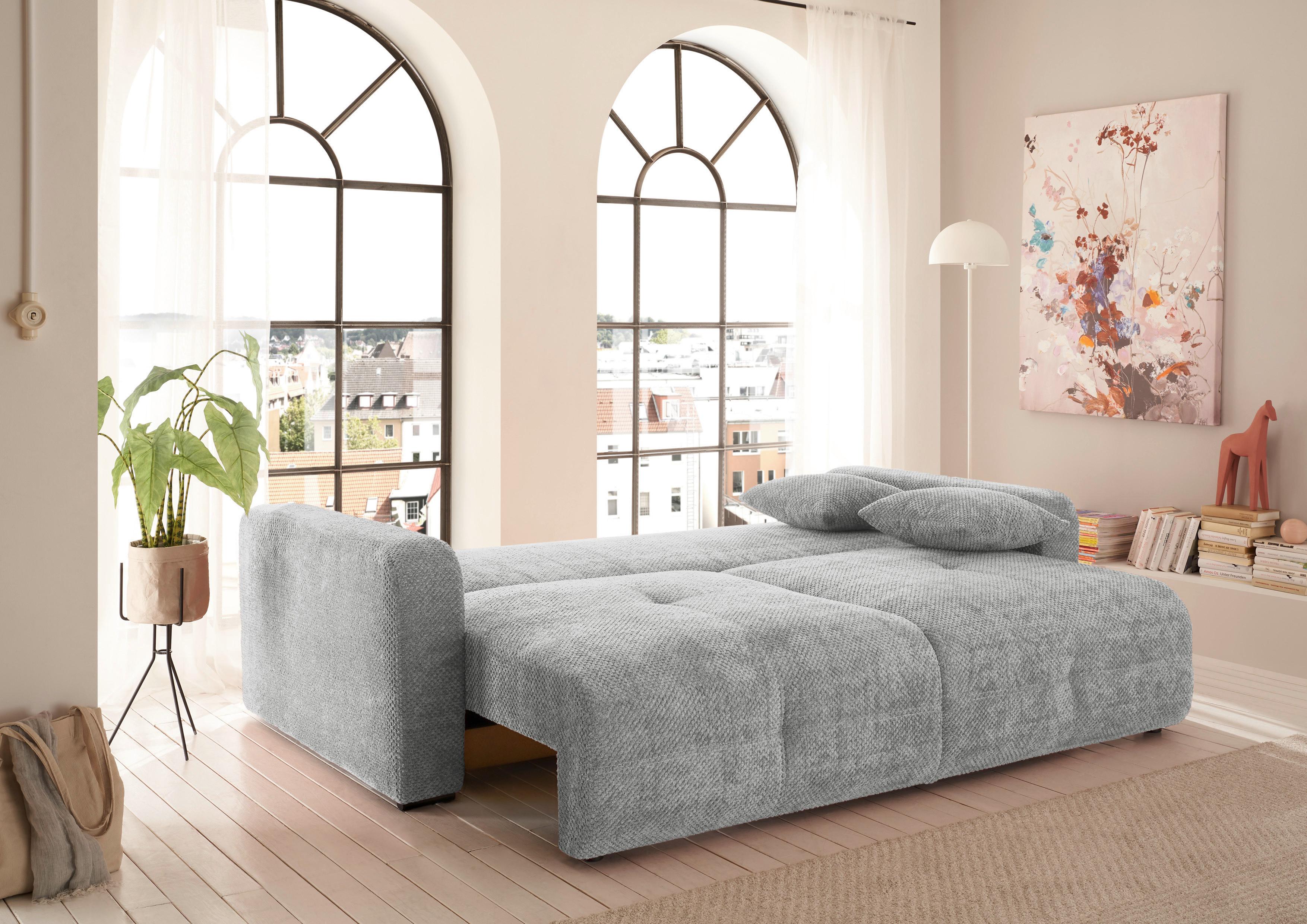 Schlafsofa Bullet Grau B: 235 cm - Schwarz/Grau, KONVENTIONELL, Textil (235/88/120cm) - MID.YOU