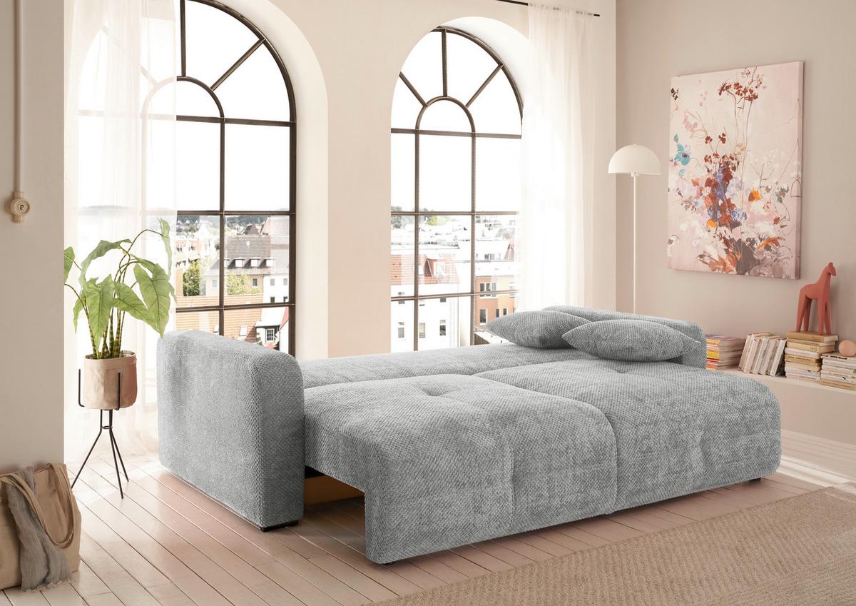 Schlafsofa Bullet Grau B: 235 cm - Schwarz/Grau, KONVENTIONELL, Textil (235/88/120cm) - MID.YOU
