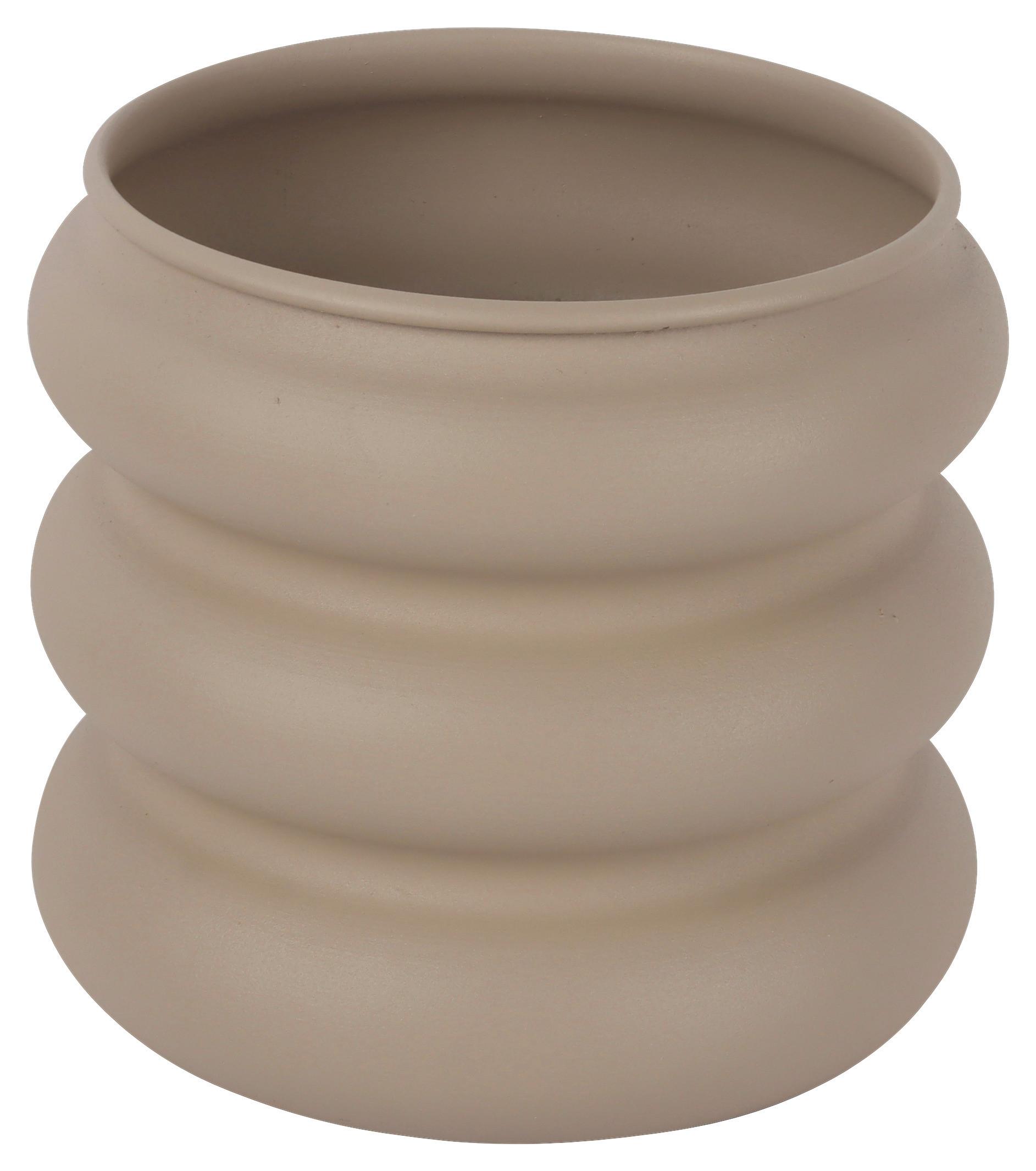 Obal na květináč CARLO - béžová, kov (14,5/14,8/16cm) - Mömax