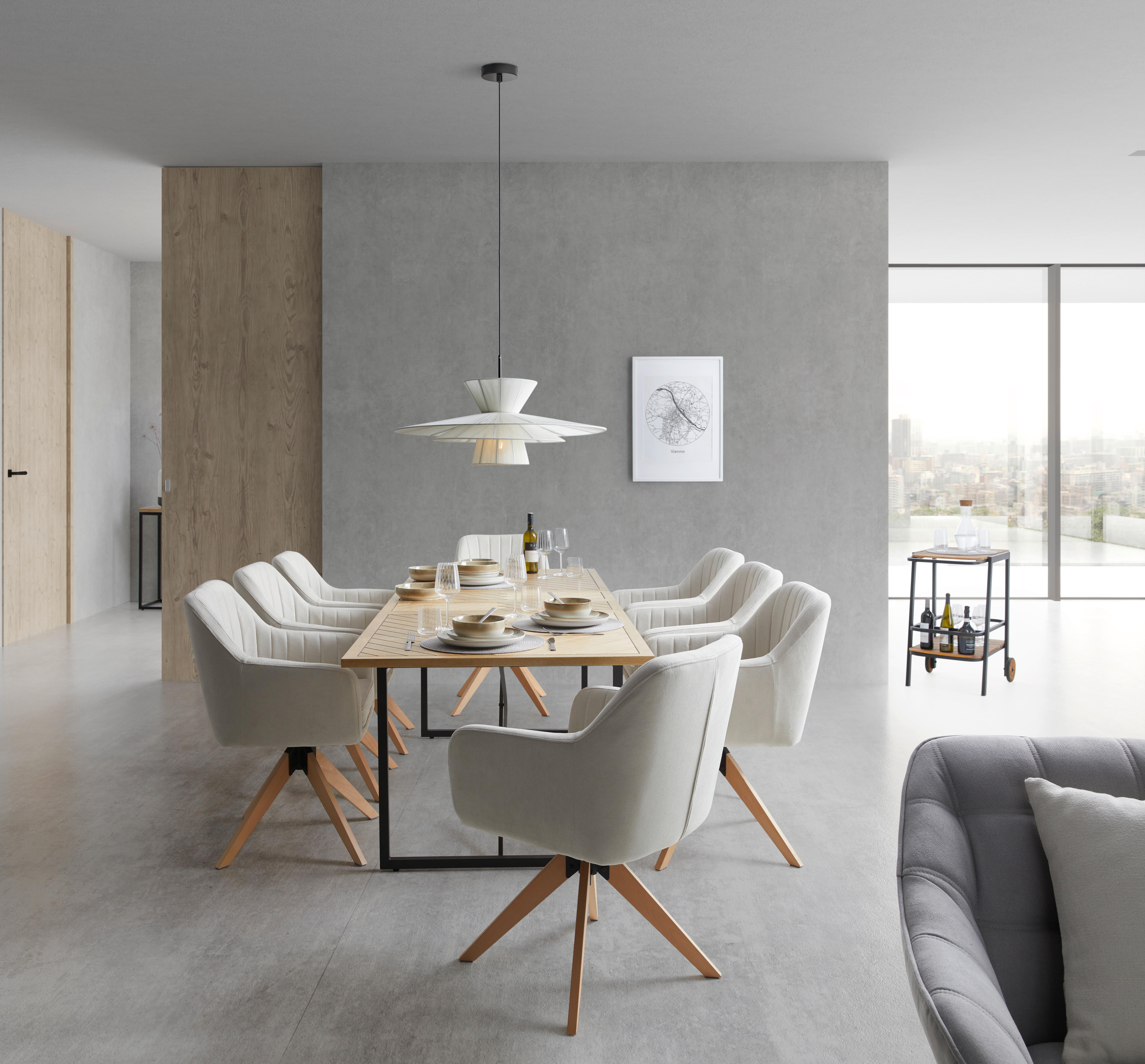Rozťahovací stôl CATALINA dyha dub/MDF 180-240 cm - čierna/farba duba, Modern, kov/drevo (180-240/90/76cm) - Livetastic