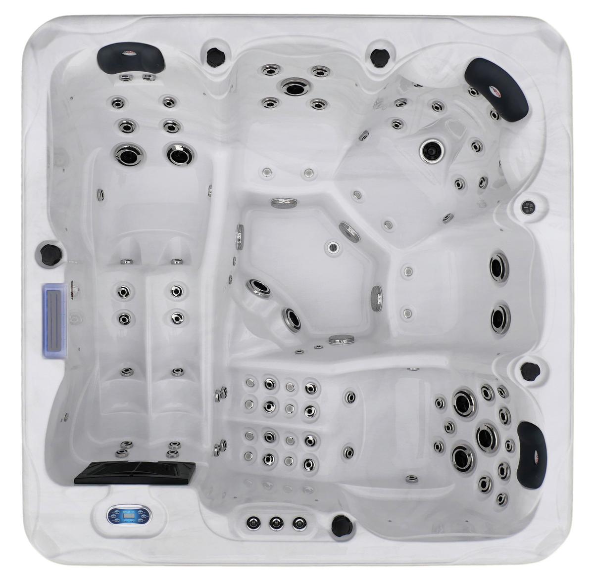Whirlpool Lucca Grauweiß B: 220 Cm - Grauweiß, KONVENTIONELL, Kunststoff (220/220/95cm) - Sanotechnik