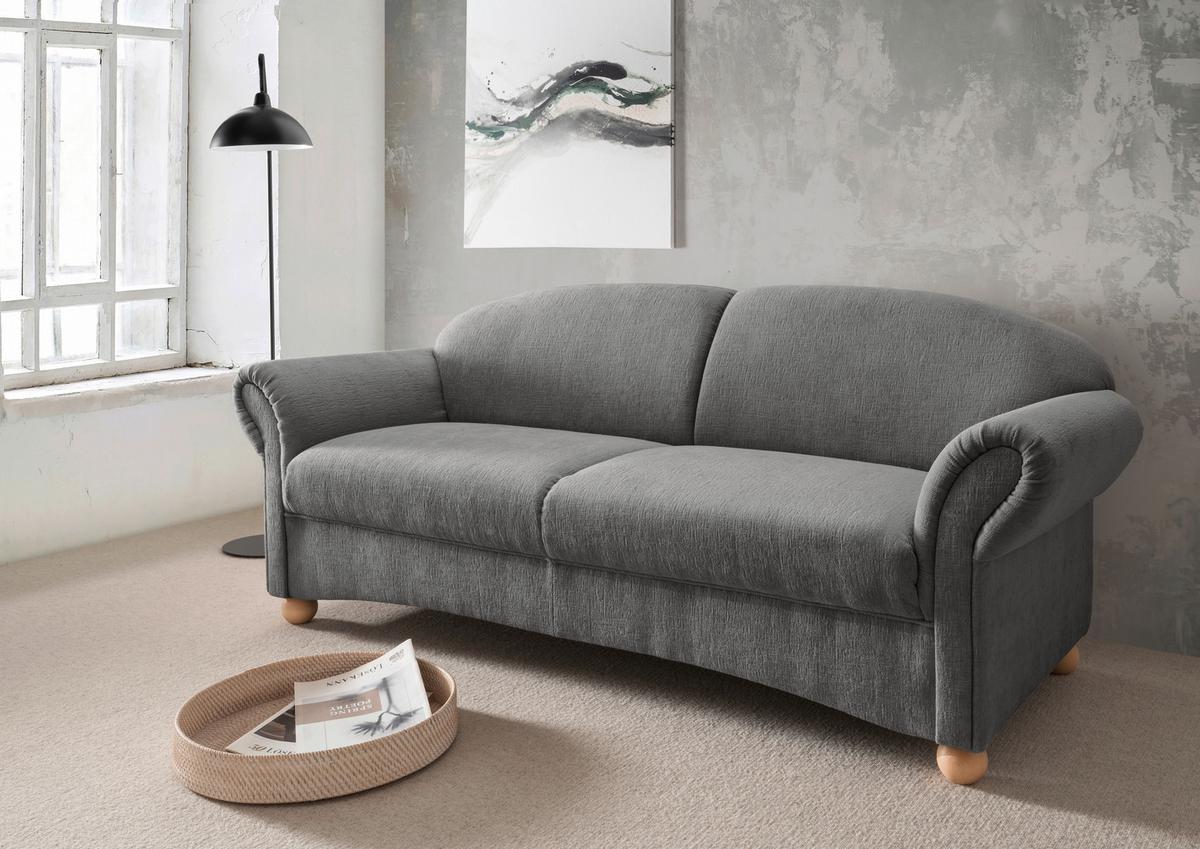 2,5-sitzer Torello Graubraun B: 198cm - Wildeiche/Graubraun, KONVENTIONELL, Textil (198/84/80cm) - Livetastic