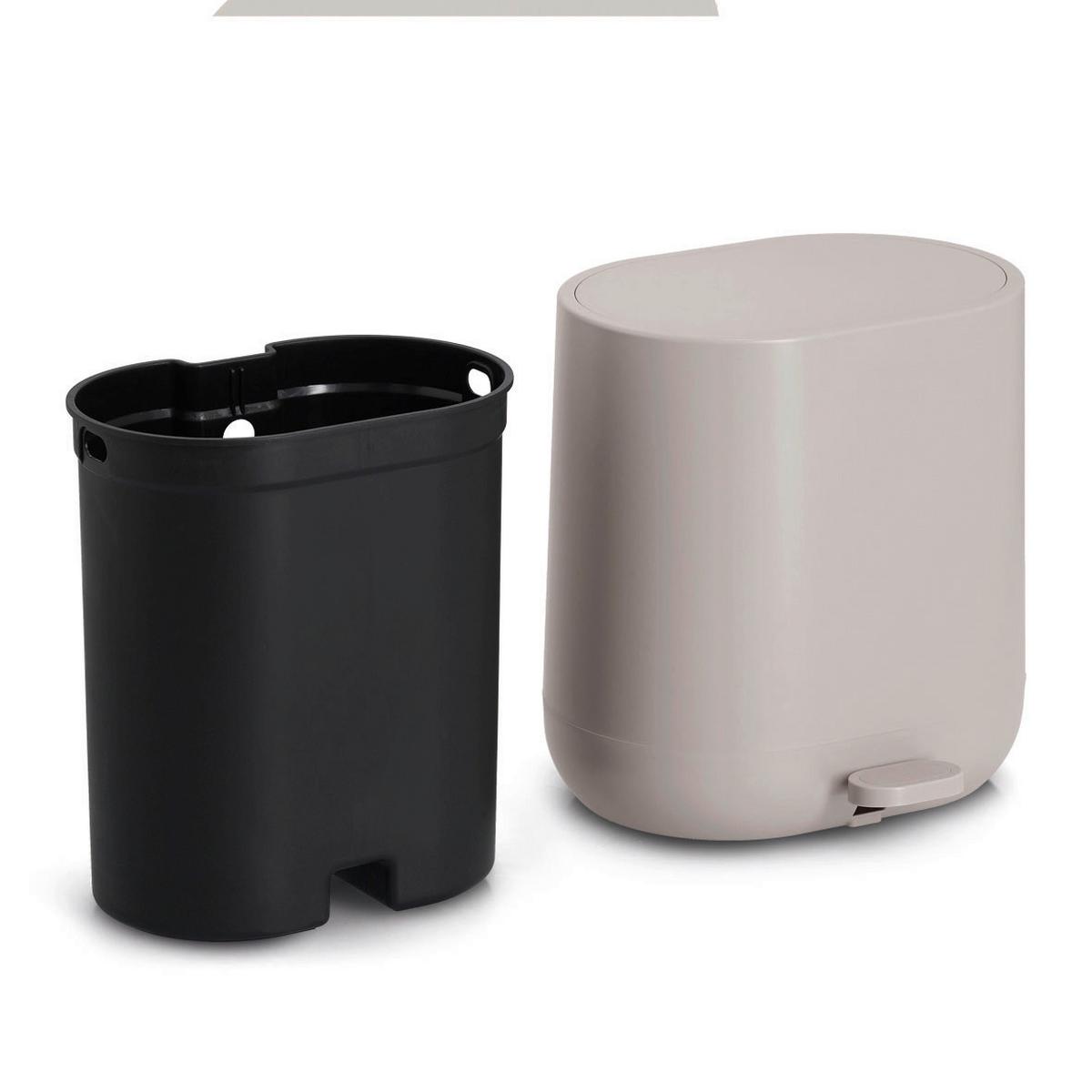 Treteimer aus Kunststoff ca. 6L , Greige - Greige, Basics, Kunststoff (26/22,5/26,5cm) - Zeller Present