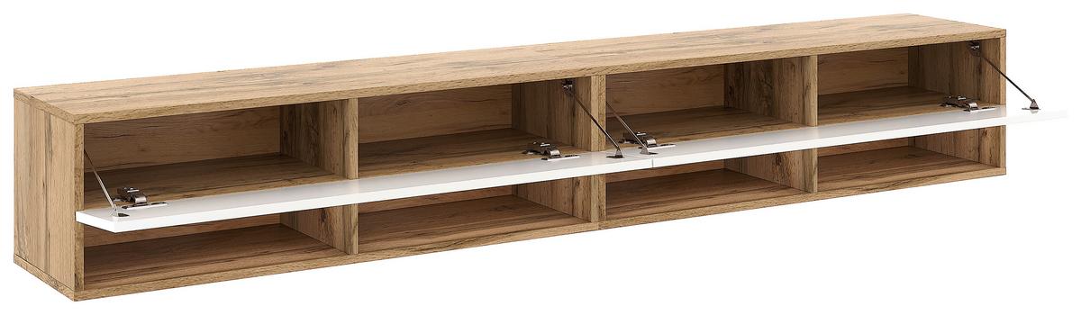 Lowboard Derby 200 - Eiche Wotan/Weiß, Design, Holzwerkstoff (200/31,5/32,5cm) - Livetastic